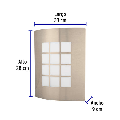Arbotante decorativo cuerpo acero inox, lámpara no incluida | ARB-003S | 47390