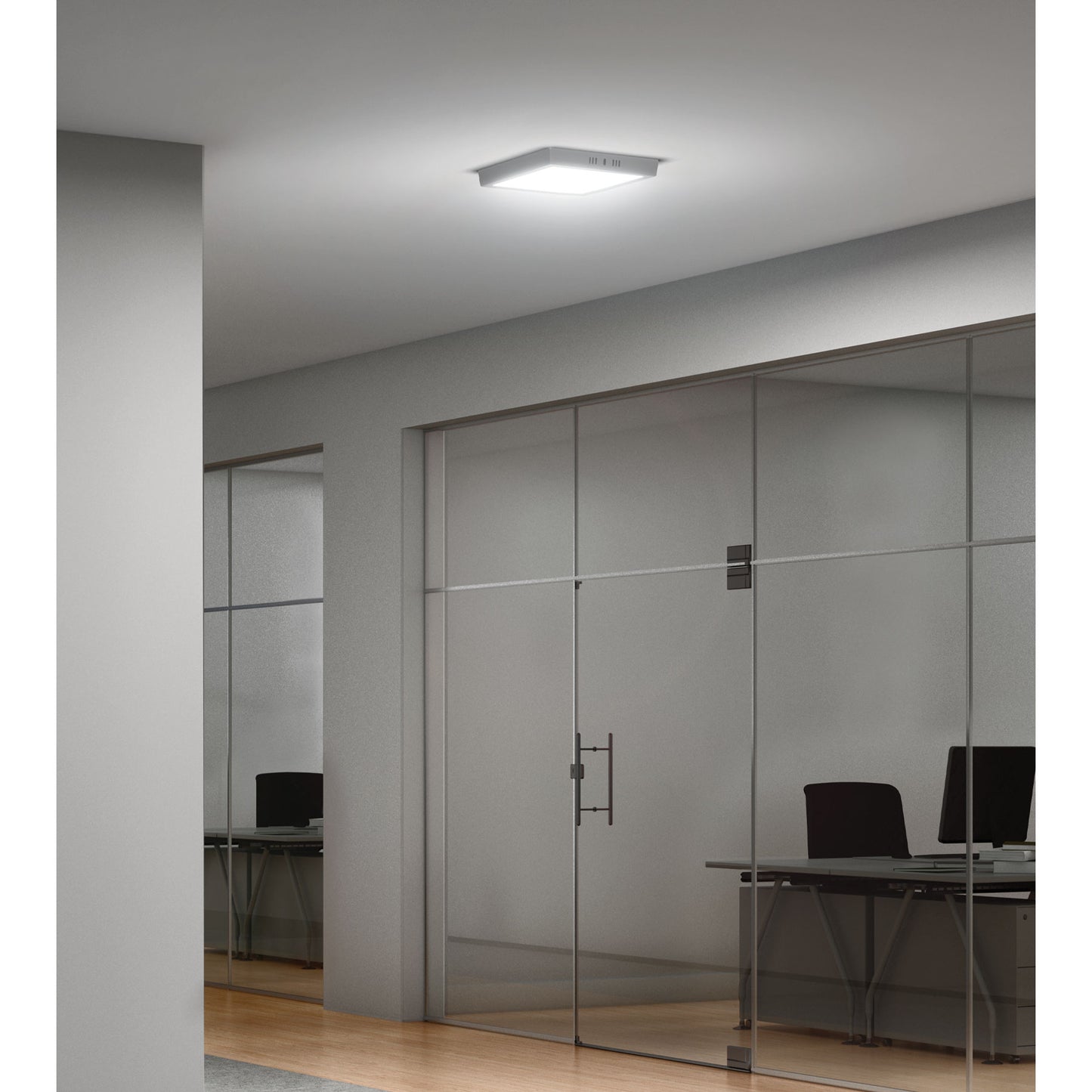 Luminario LED plafón 18W 6500K, cuadrado, gris, VOLTECK | PLA-220L | 47448