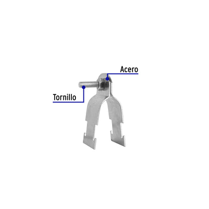 Abrazadera para perfil monocanal de 1', VOLTECK | PU-1A | 47490