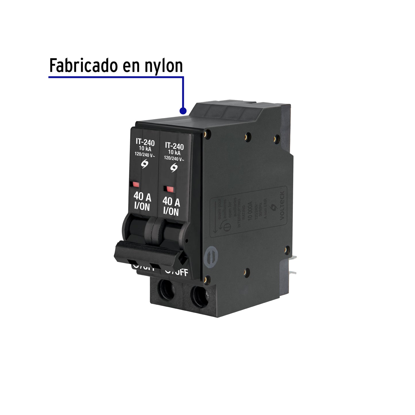 Interruptor de 2 polos 40A, enchufable, VOLTECK | IT-240 | 47511