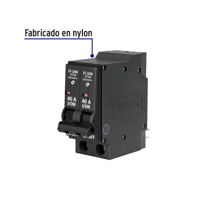 Interruptor de 2 polos 40A, enchufable, VOLTECK | IT-240 | 47511