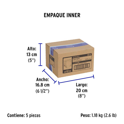 Interruptor de 2 polos 50A, enchufable, VOLTECK | IT-250 | 47512