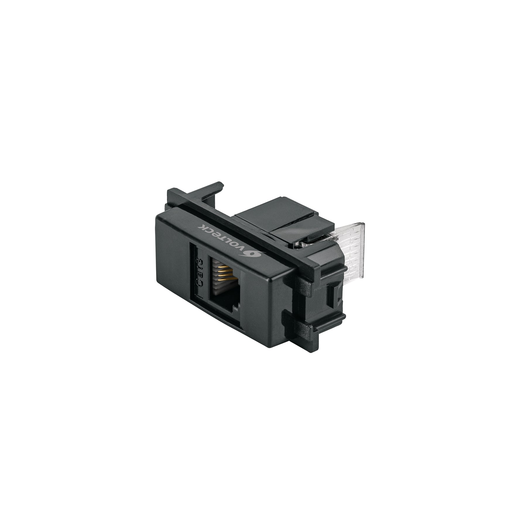 Toma de teléfono, línea Italiana, color negro, Volteck | TE-IN | 47611