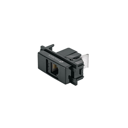 Toma de teléfono, línea Italiana, color negro, Volteck | TE-IN | 47611
