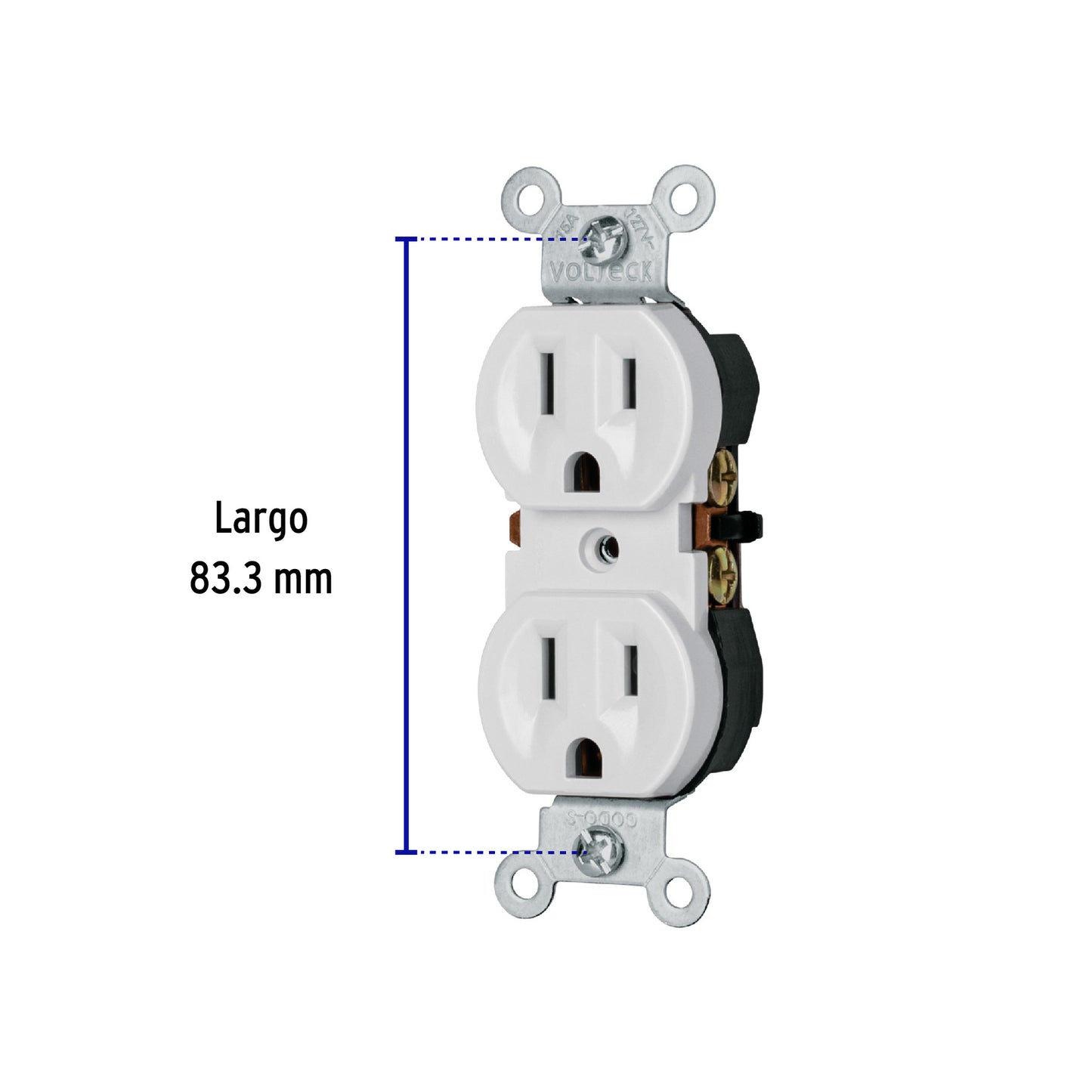 Contacto dúplex, 2 polos 3 hilos, Standard, granel, blanco | CODO-SGB | 47733