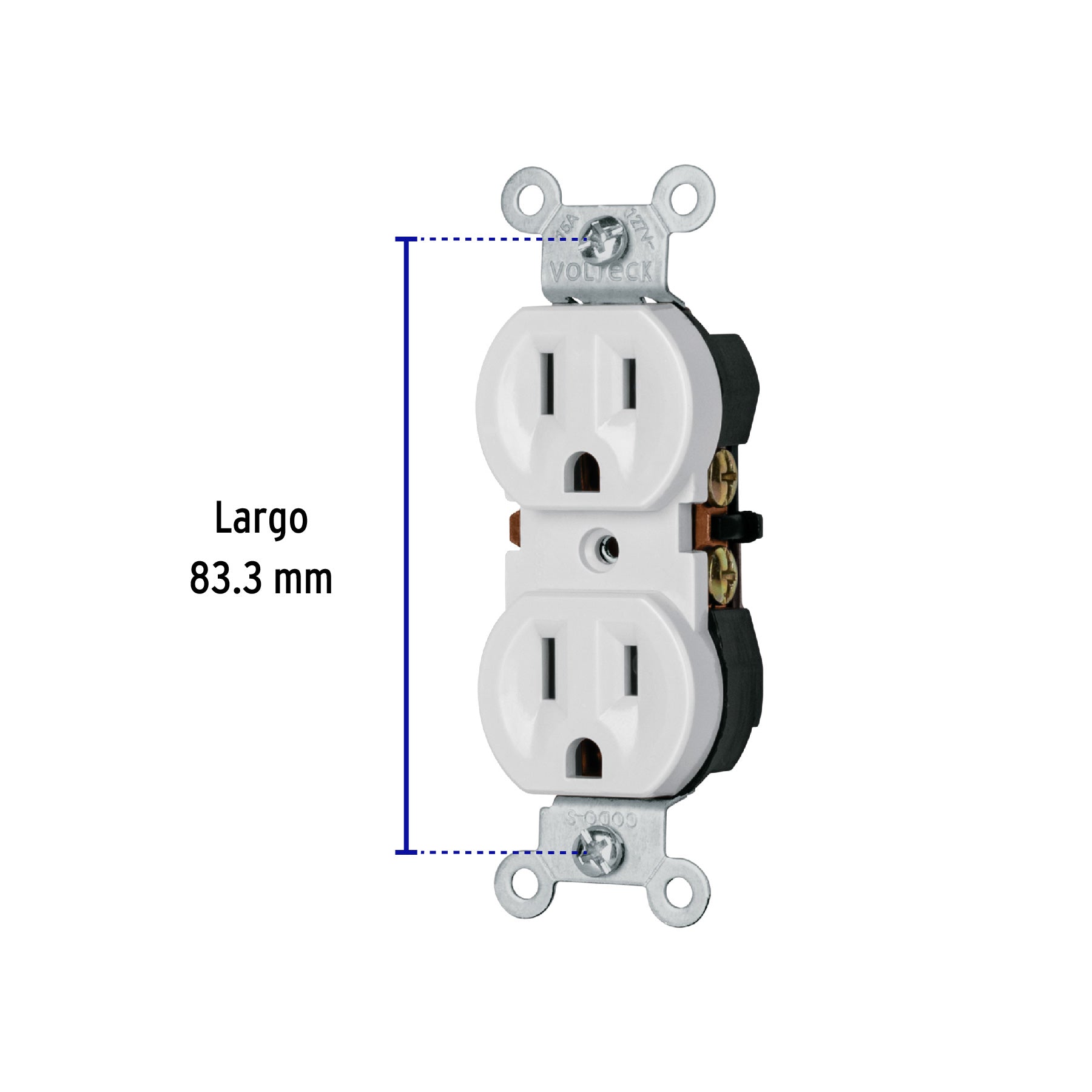 Contacto dúplex, 2 polos 3 hilos, Standard, granel, blanco | CODO-SGB | 47733