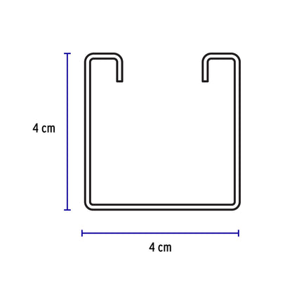 Perfil monocanal sólido de 3 m, 4 x 4 cm cal. 18, VOLTECK | PU-184S | 47756