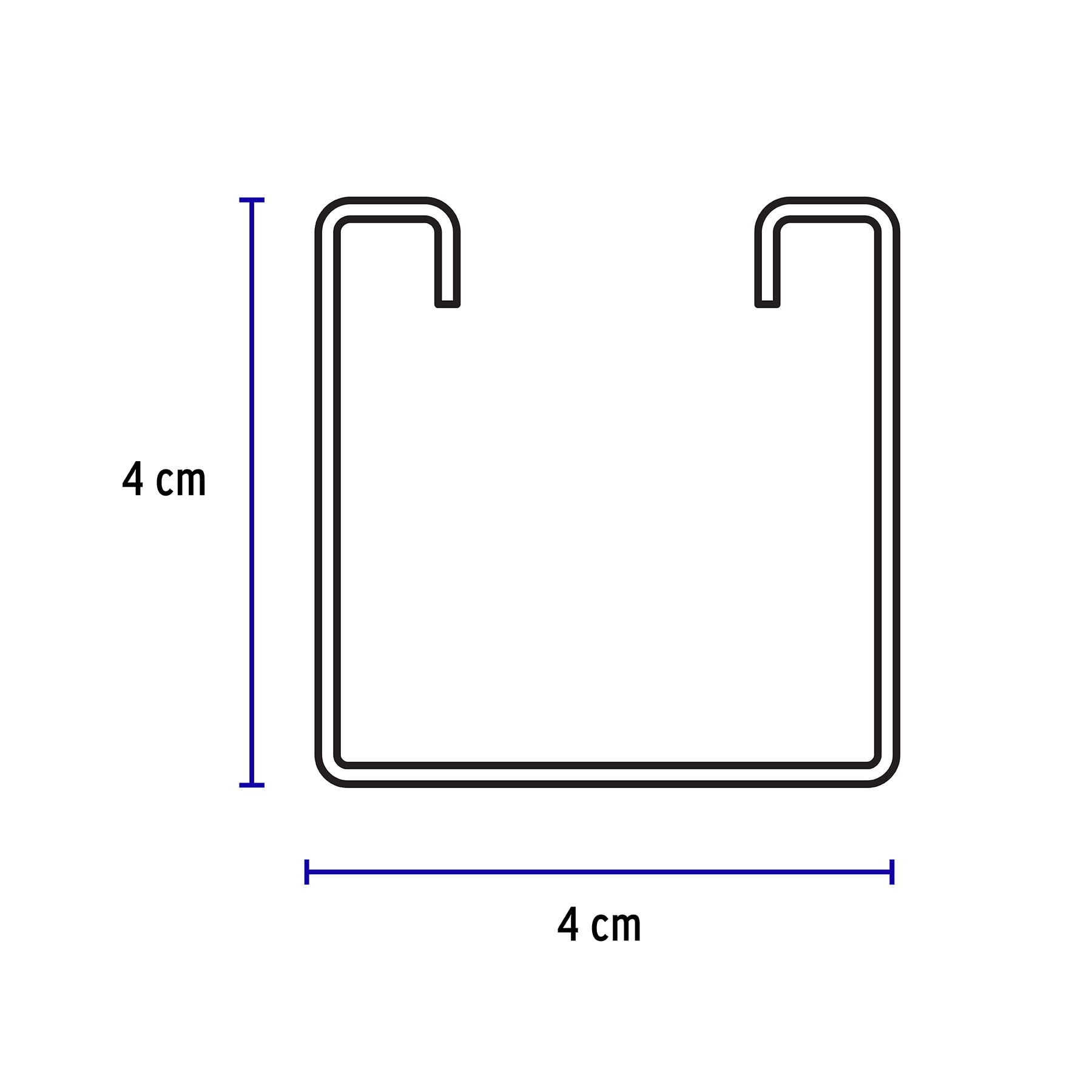 Perfil monocanal sólido de 3 m, 4 x 4 cm cal. 14, VOLTECK | PU-144S | 47764