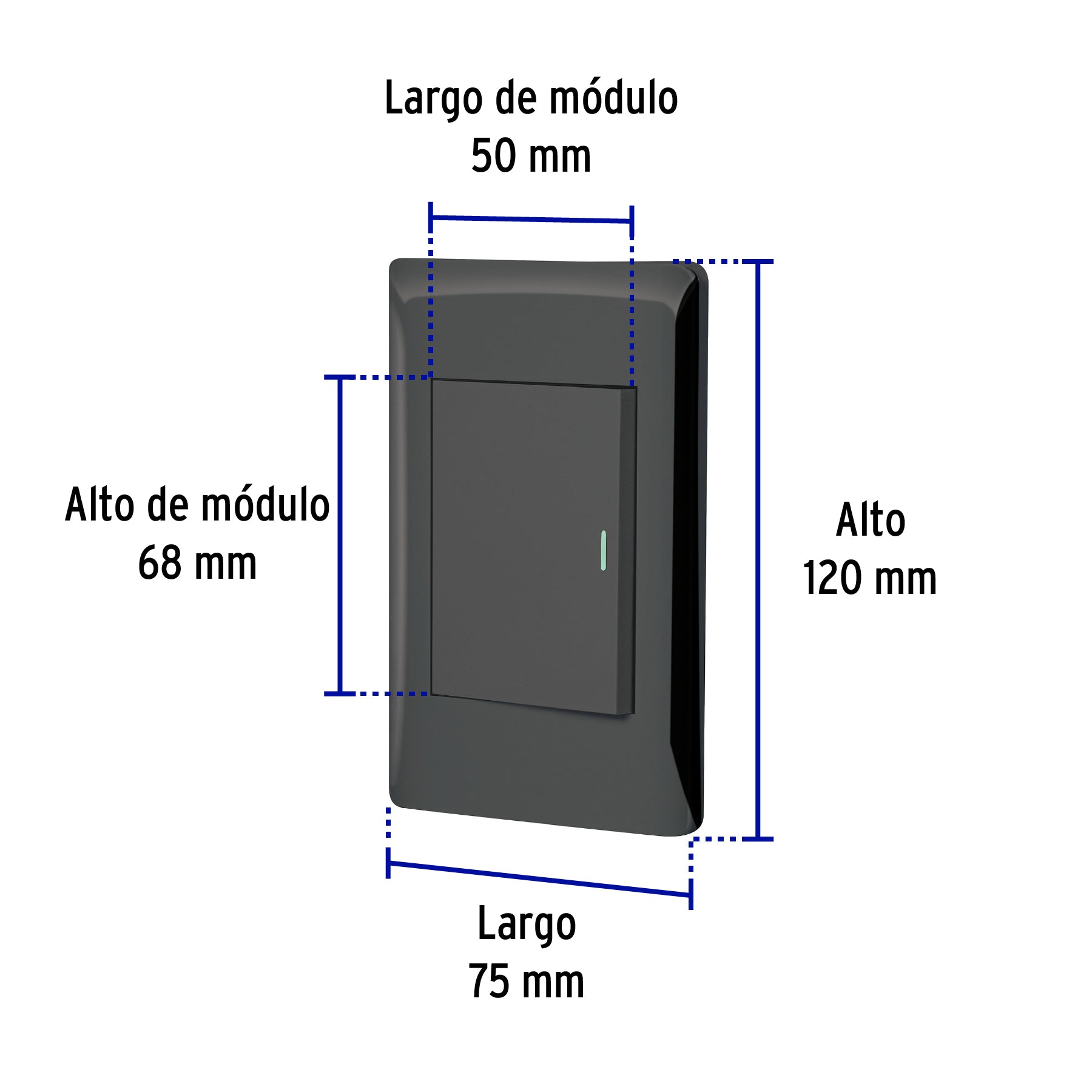 Placa armada negra 1 interruptor 3 módulos, Lisboa, Volteck | PA-APSE3-LN | 47895