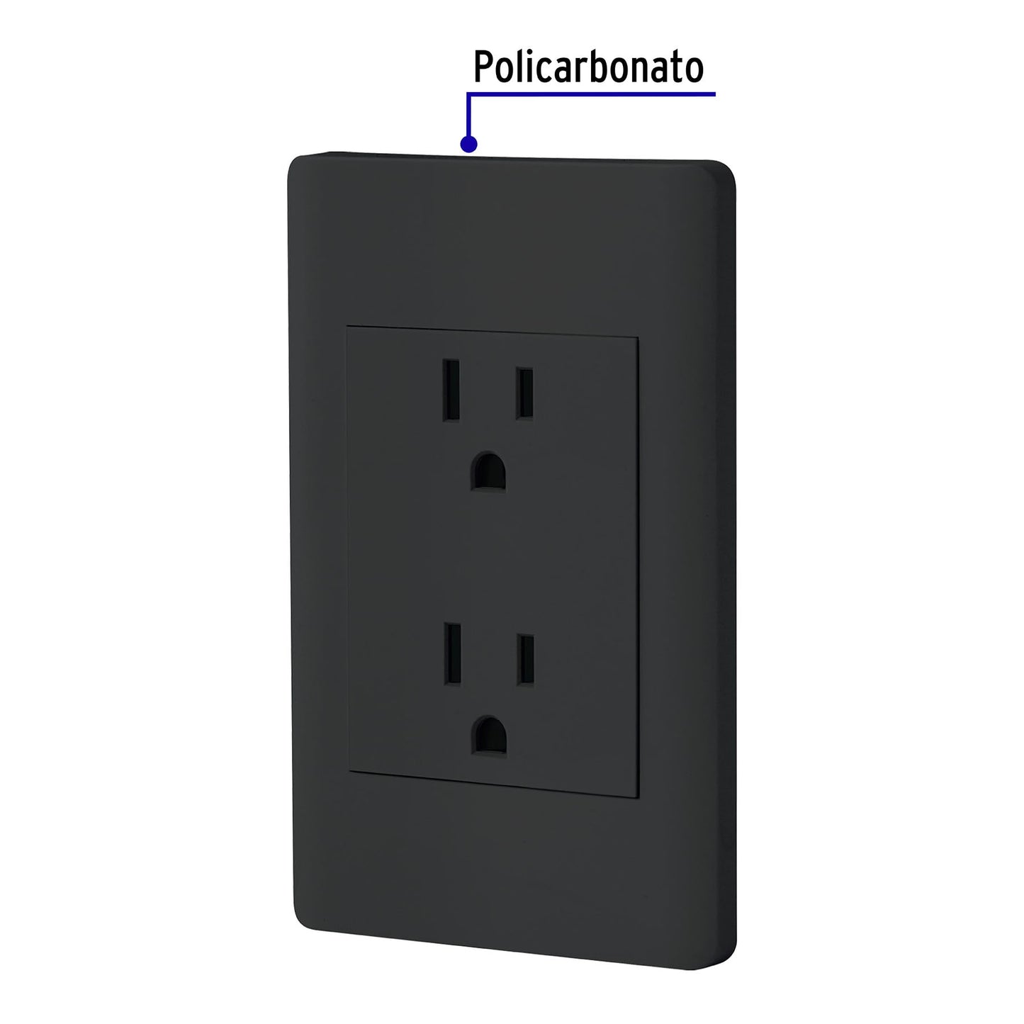 Placa armada negra contacto dúplex 3 módulos, Lisboa | CODO-LN | 47902