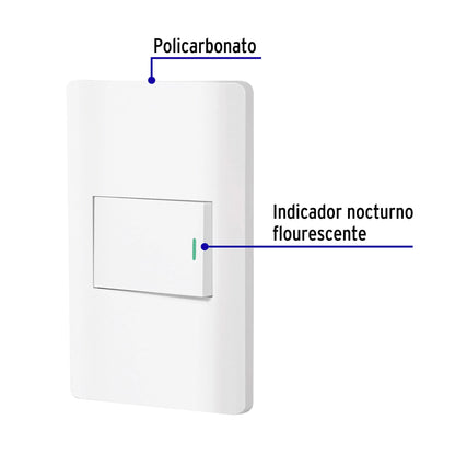 Placa armada blanca 1 interruptor 1.5 módulos, Lisboa | PA-APSE15-LB | 47958