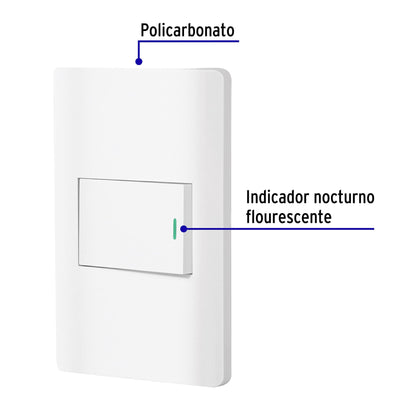 Placa armada blanca 1 interruptor de 3 vías 1.5 mód, Lisboa | PA-APSE15-ELB | 47959