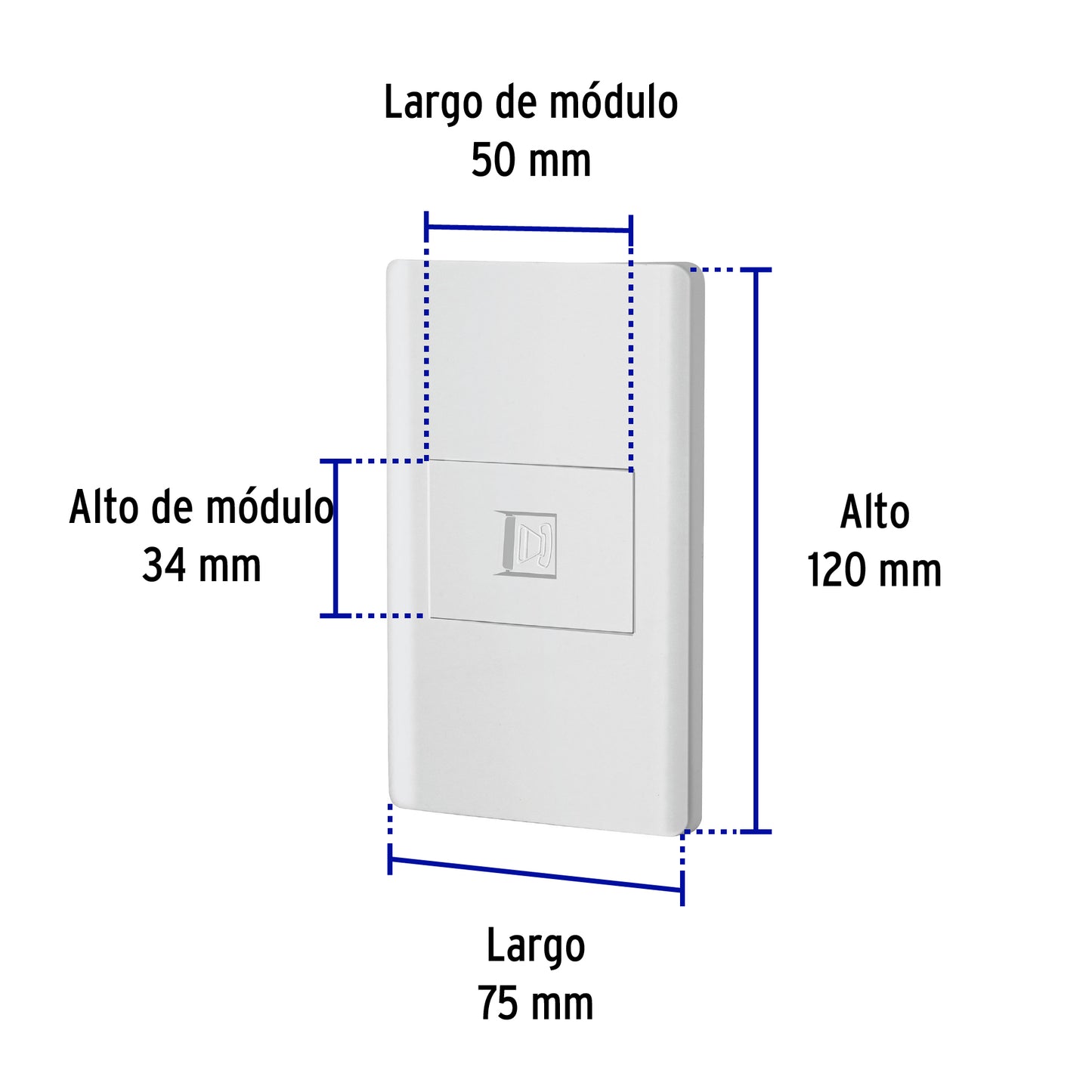 Placa armada blanca 1 toma para teléfono 1.5 mód, Lisboa | PA-TE-LB | 47964
