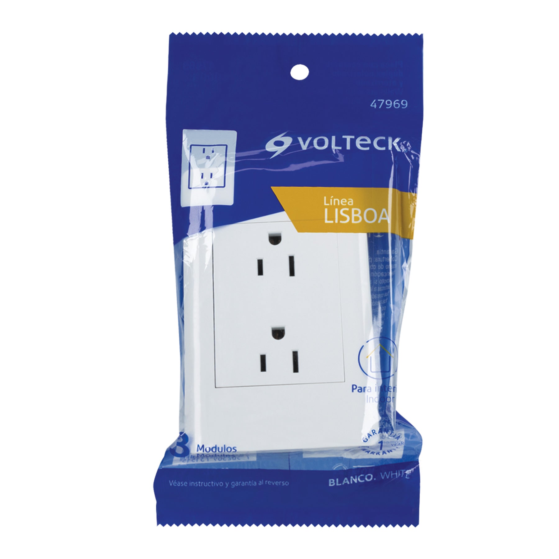 Placa armada blanca contacto dúplex 3 módulos, Lisboa | CODO-LB | 47969