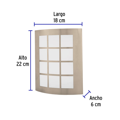Arbotante decorativo de LED 15 W acero inoxidable luz cálida | ARB-003L | 48011
