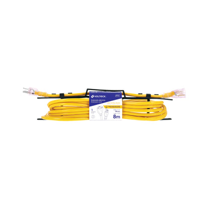 Extensión reforzada aterrizada 8 m 3x14 AWG, Volteck | ERA-8X14 | 48067