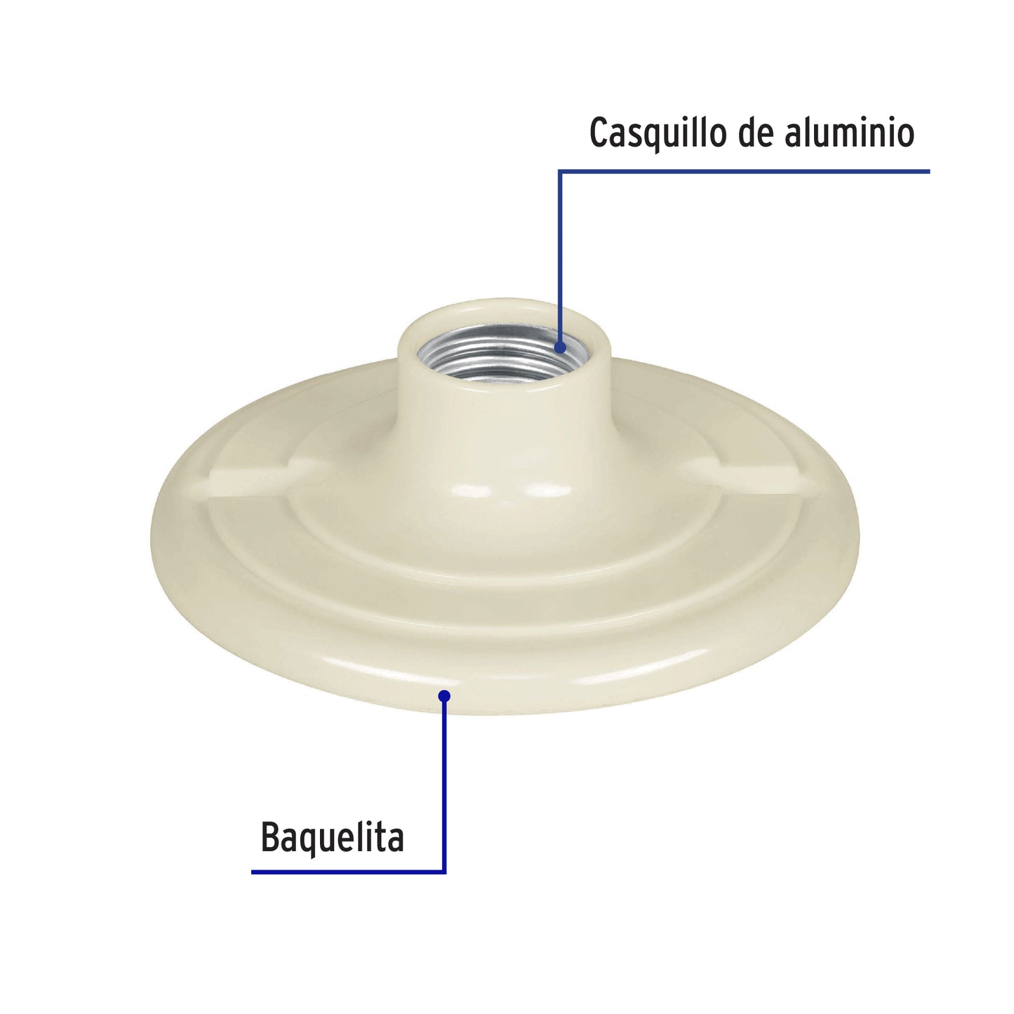 Portalámpara 4-1/2' de baquelita, Volteck | POPL-17 | 48076