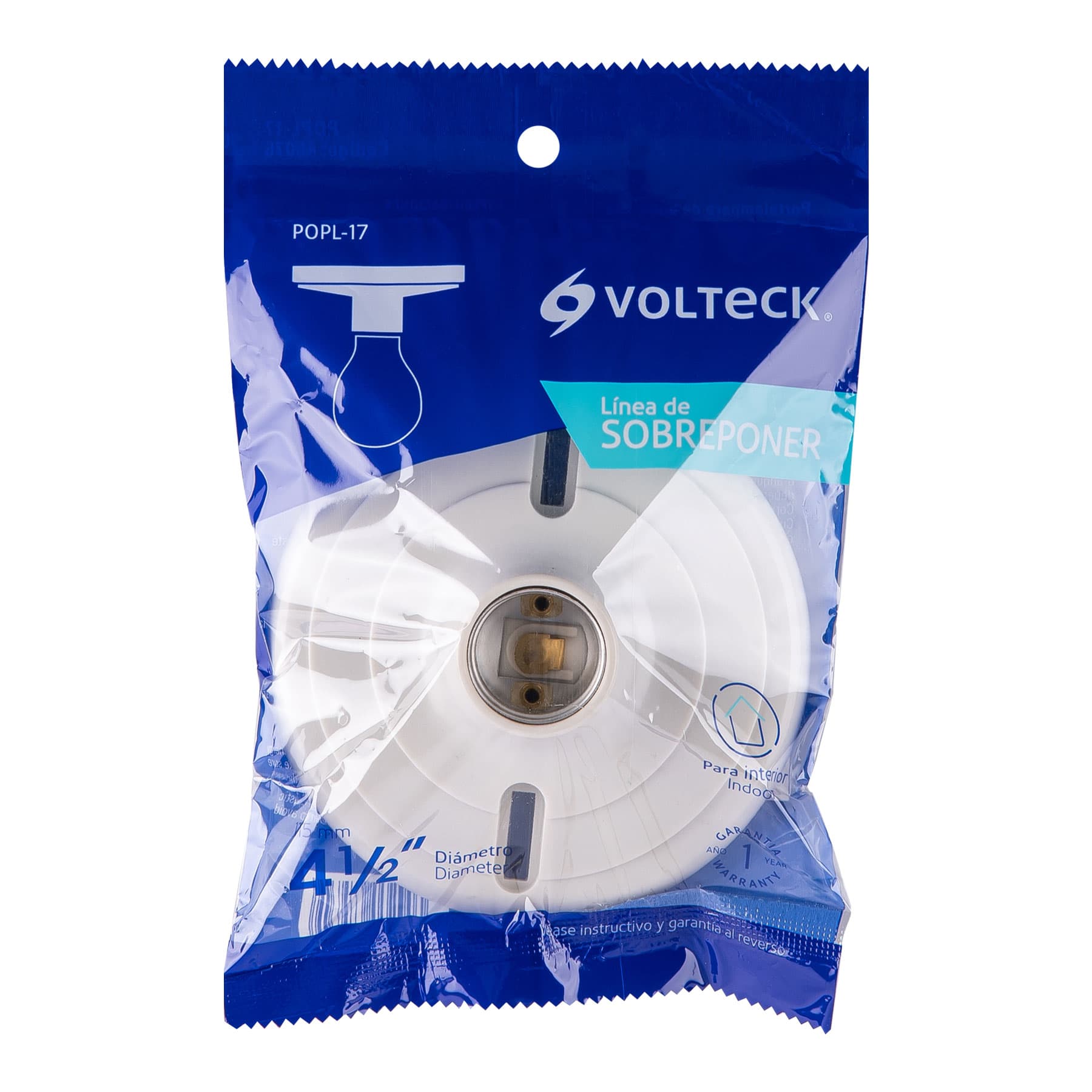 Portalámpara 4-1/2' de baquelita, Volteck | POPL-17 | 48076