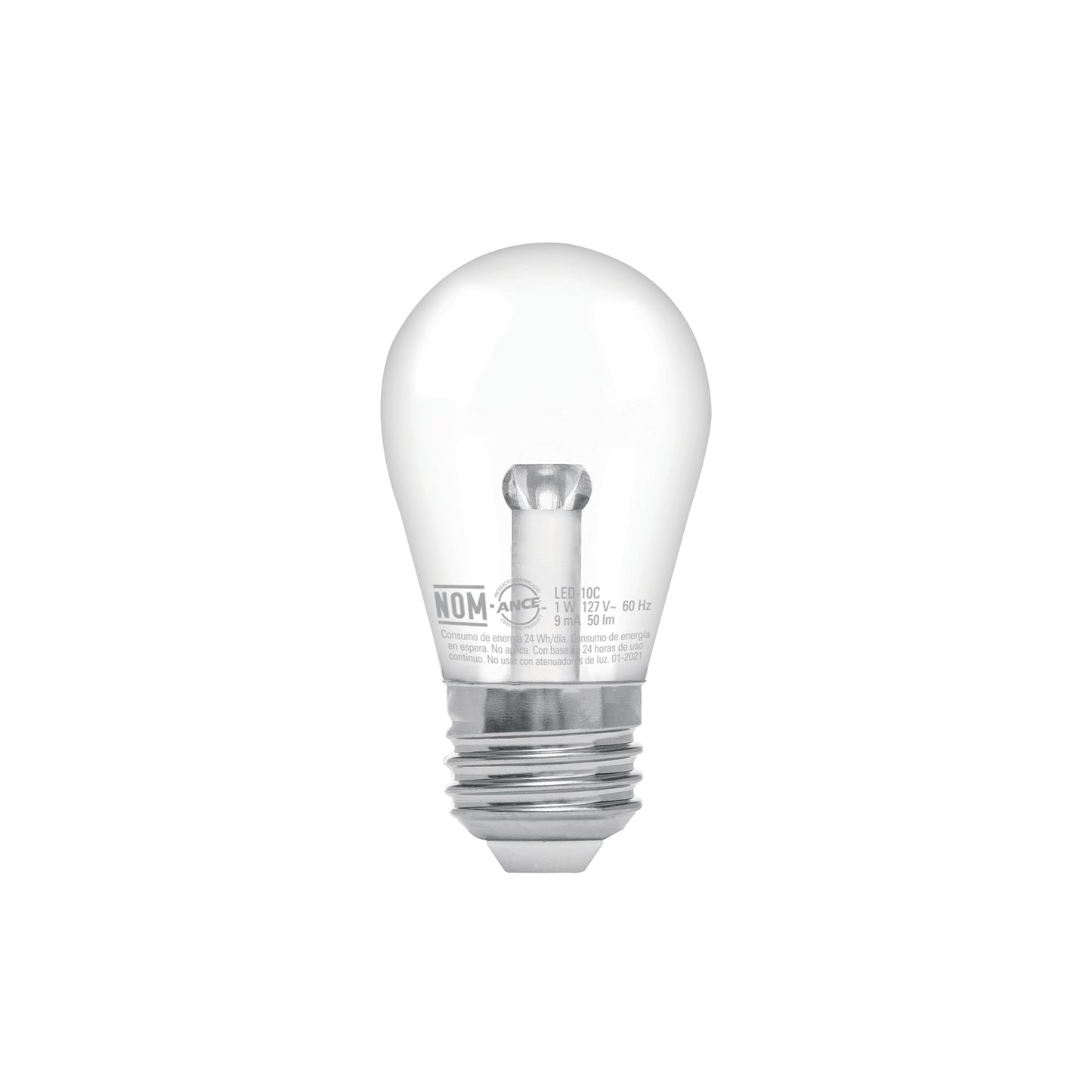 Lámpara LED S14 sin filamento 1 W luz cálida, caja, Volteck | LED-10C | 48077