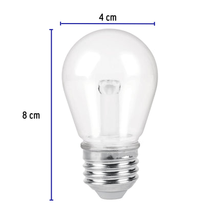 Lámpara LED S14 sin filamento 1 W luz cálida, caja, Volteck | LED-10C | 48077