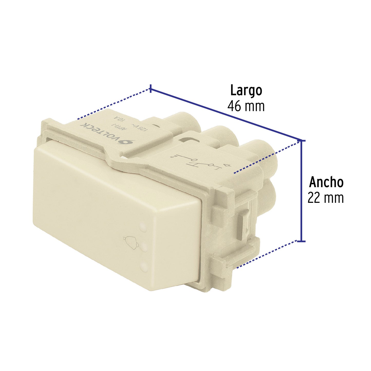 Interruptor para timbre, línea Italiana, color marfil | APTI-I | 48099