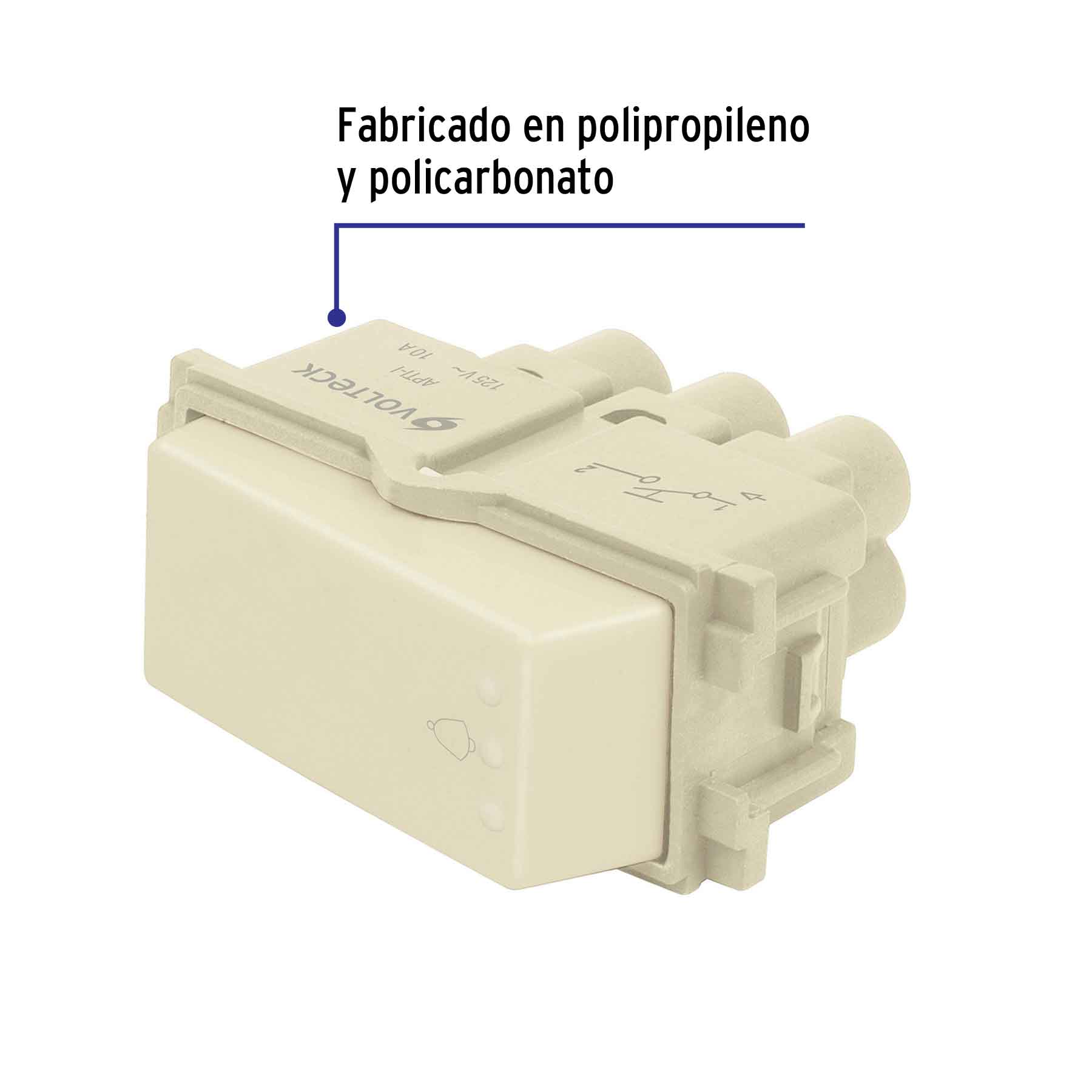 Interruptor para timbre, línea Italiana, color marfil | APTI-I | 48099