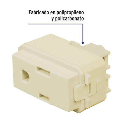 Contacto sencillo, 2 polos + tierra, línea Italiana, marfil | COA-I | 48112