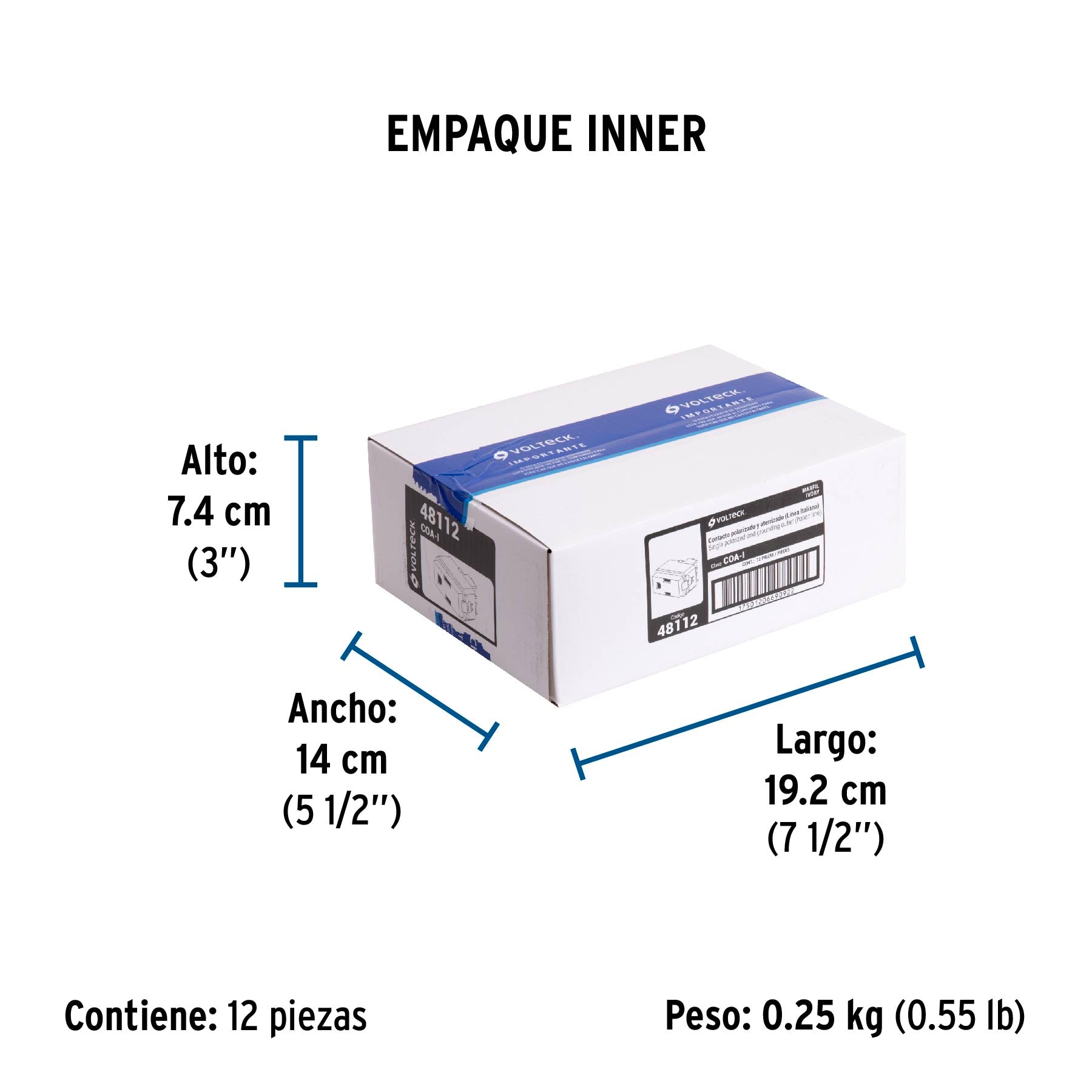 Contacto sencillo, 2 polos + tierra, línea Italiana, marfil | COA-I | 48112