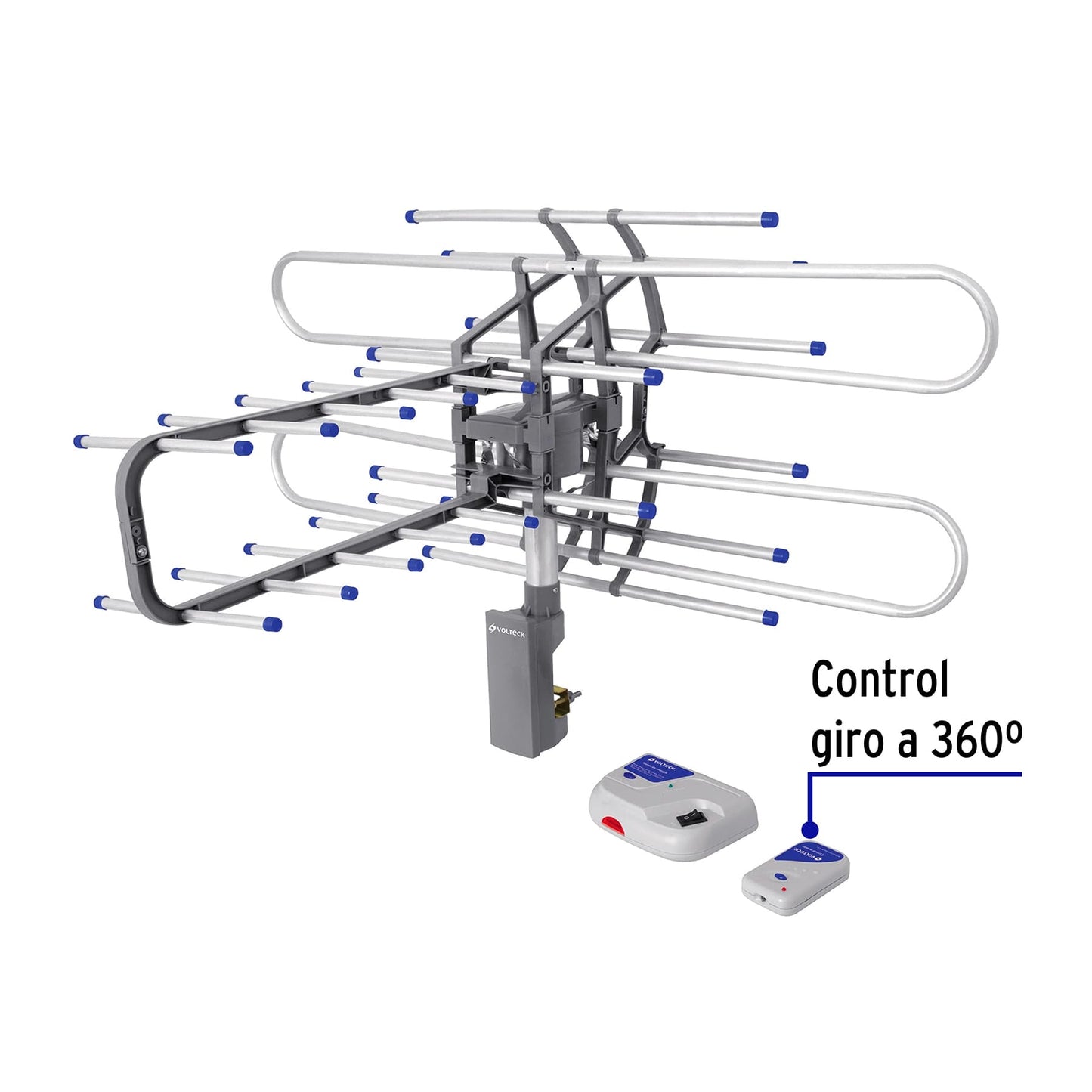 Antena aérea para TV HD, giratoria 360° con control, Volteck | ANGI-360 | 48115