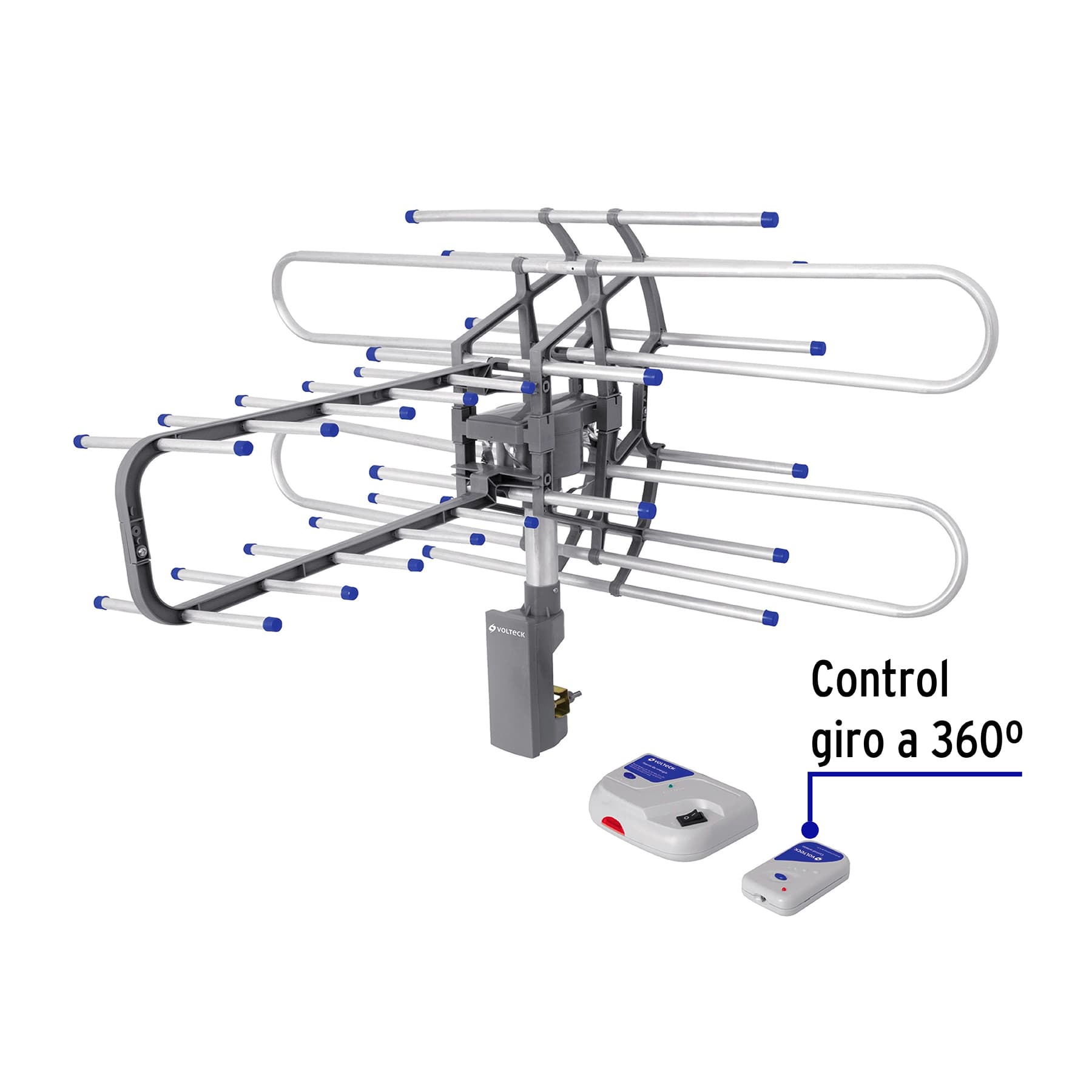 Antena aérea para TV HD, giratoria 360° con control, Volteck | ANGI-360 | 48115