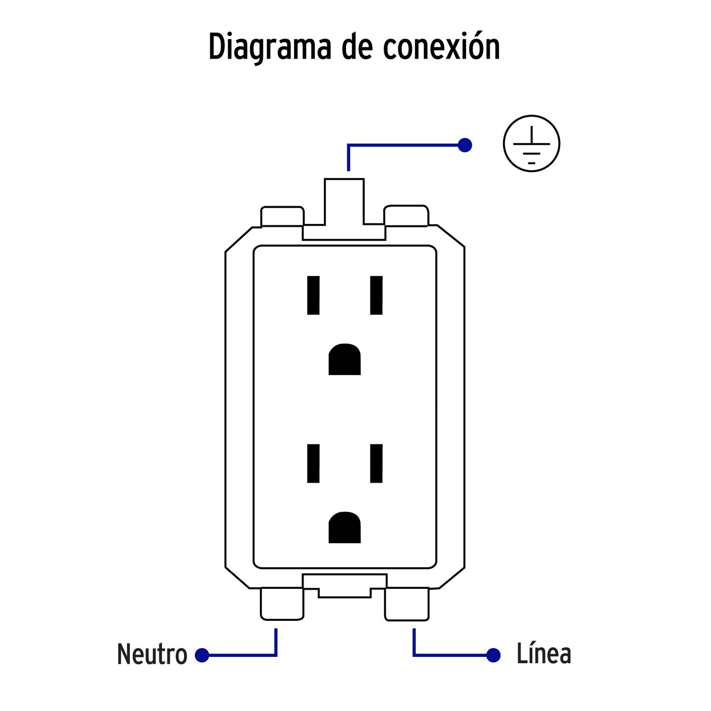 Contacto dúplex aterrizado, color blanco, línea Italiana | CODO-IB | 48130