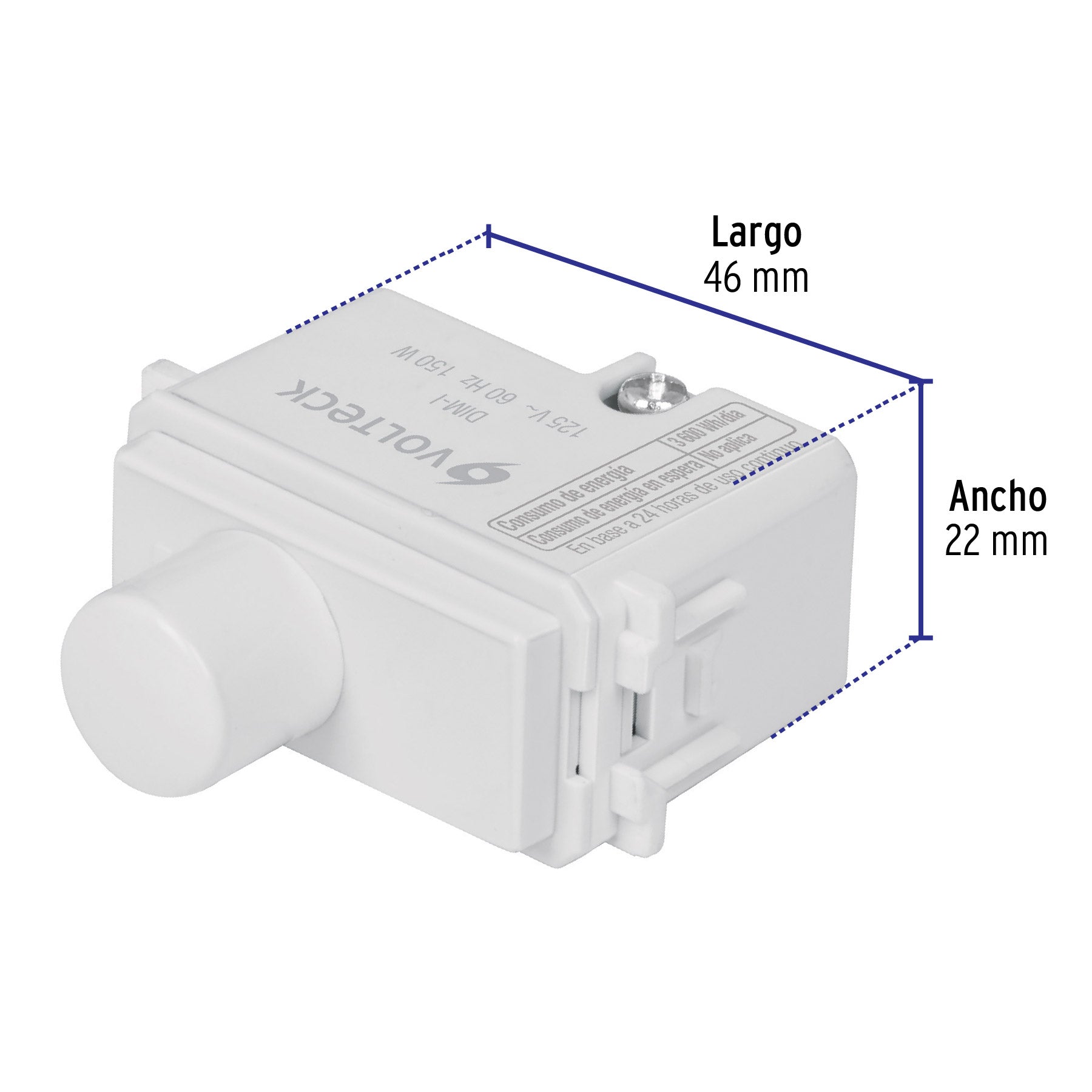 Dimmer giratorio, línea Italiana, color blanco, Volteck | DIM-IB | 48138