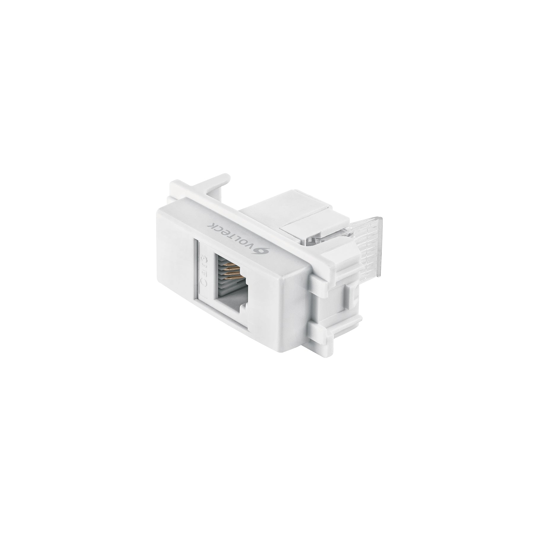Toma de teléfono, línea Italiana, color blanco, Volteck | TE-IB | 48140