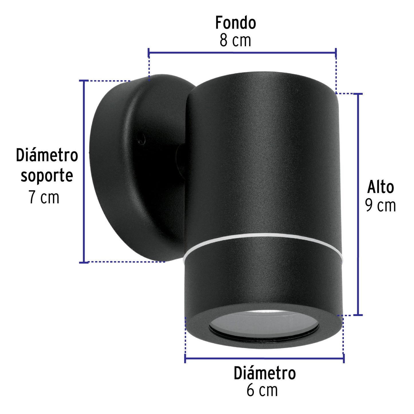 Arbotante de acento 1 spot negro, lámpara no incluida | ARB-203S | 48143