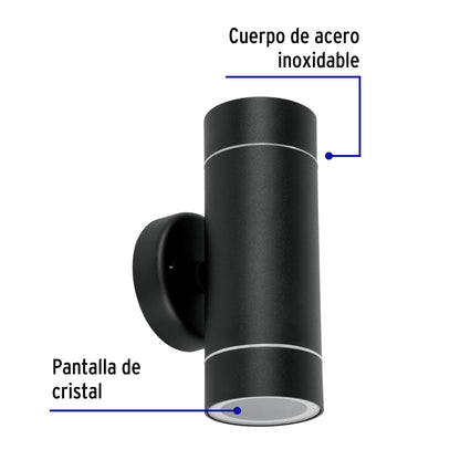 Arbotante de acento 2 spots negro, lámparas no incluidas | ARB-204S | 48144