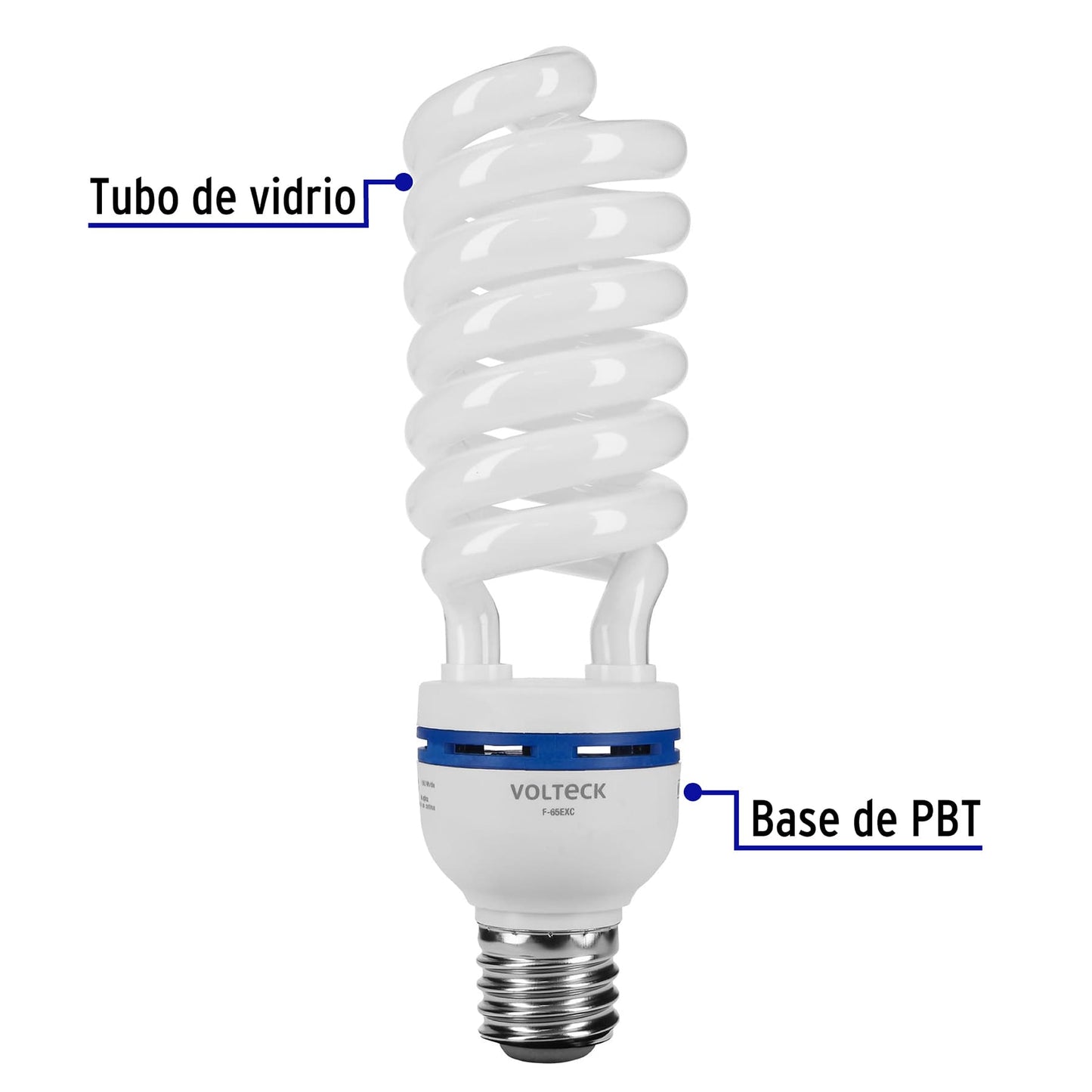 Lámpara espiral 65 W base mogul E39 220 V luz día, caja | F-65EXC | 48222