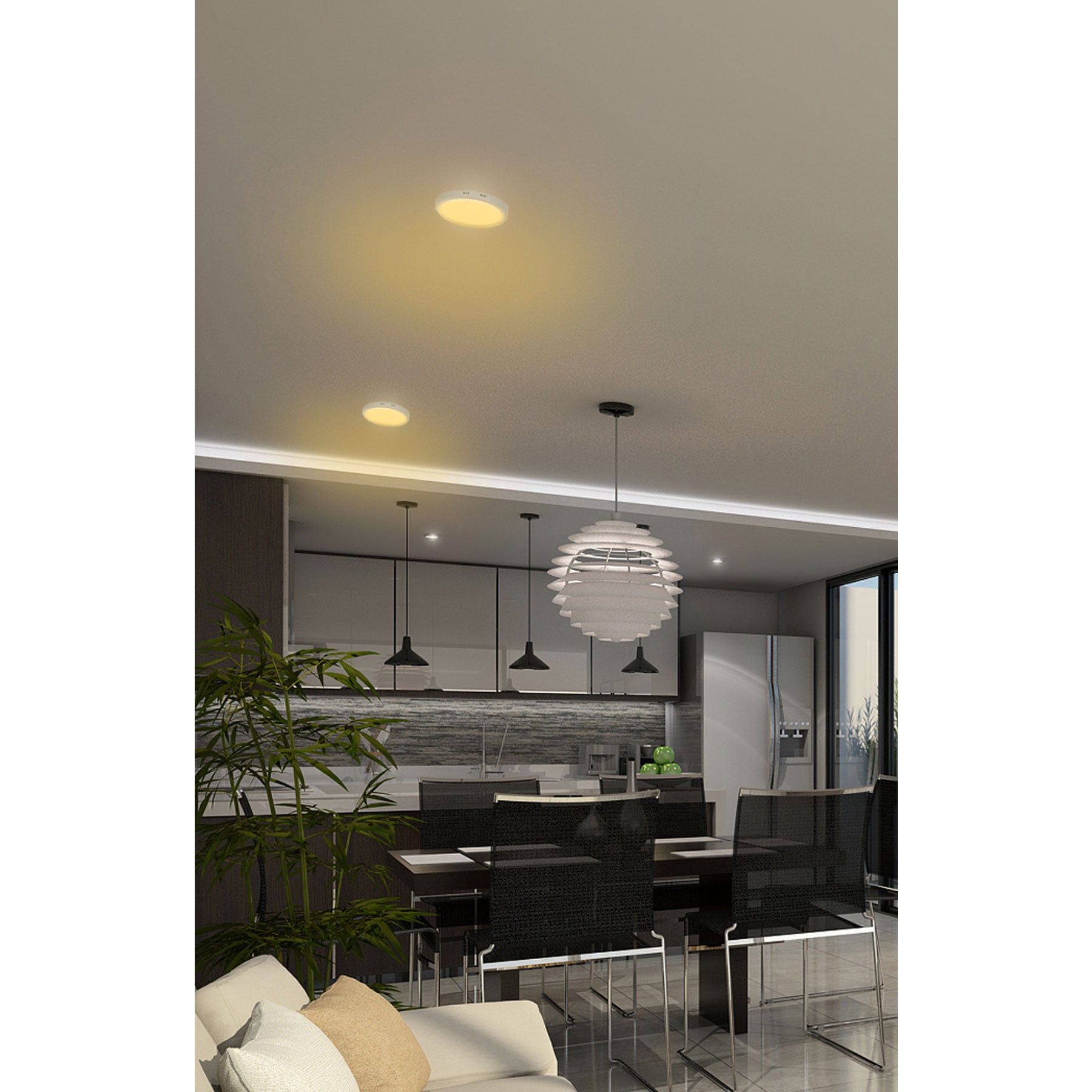 Luminario LED plafón 12W 3000K, redondo, blanco, VOLTECK | PLA-205LC | 48257