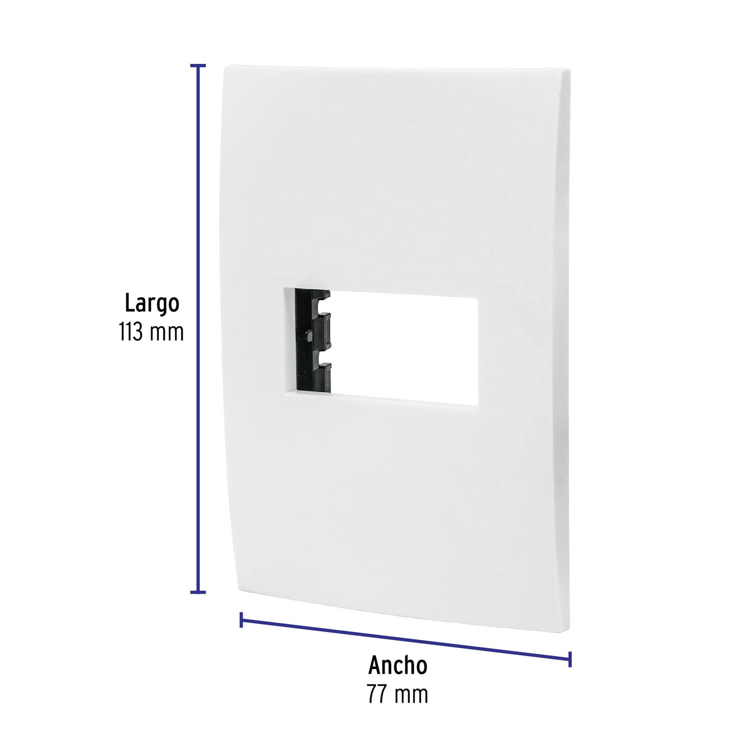 Placa 1 módulo de ABS, línea Oslo, color blanco, Volteck | PPSE-OB | 48303