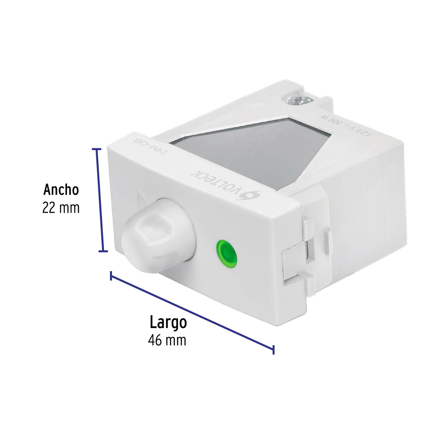 Dimmer giratorio, línea Oslo, color blanco, Volteck | DIM-OB | 48330