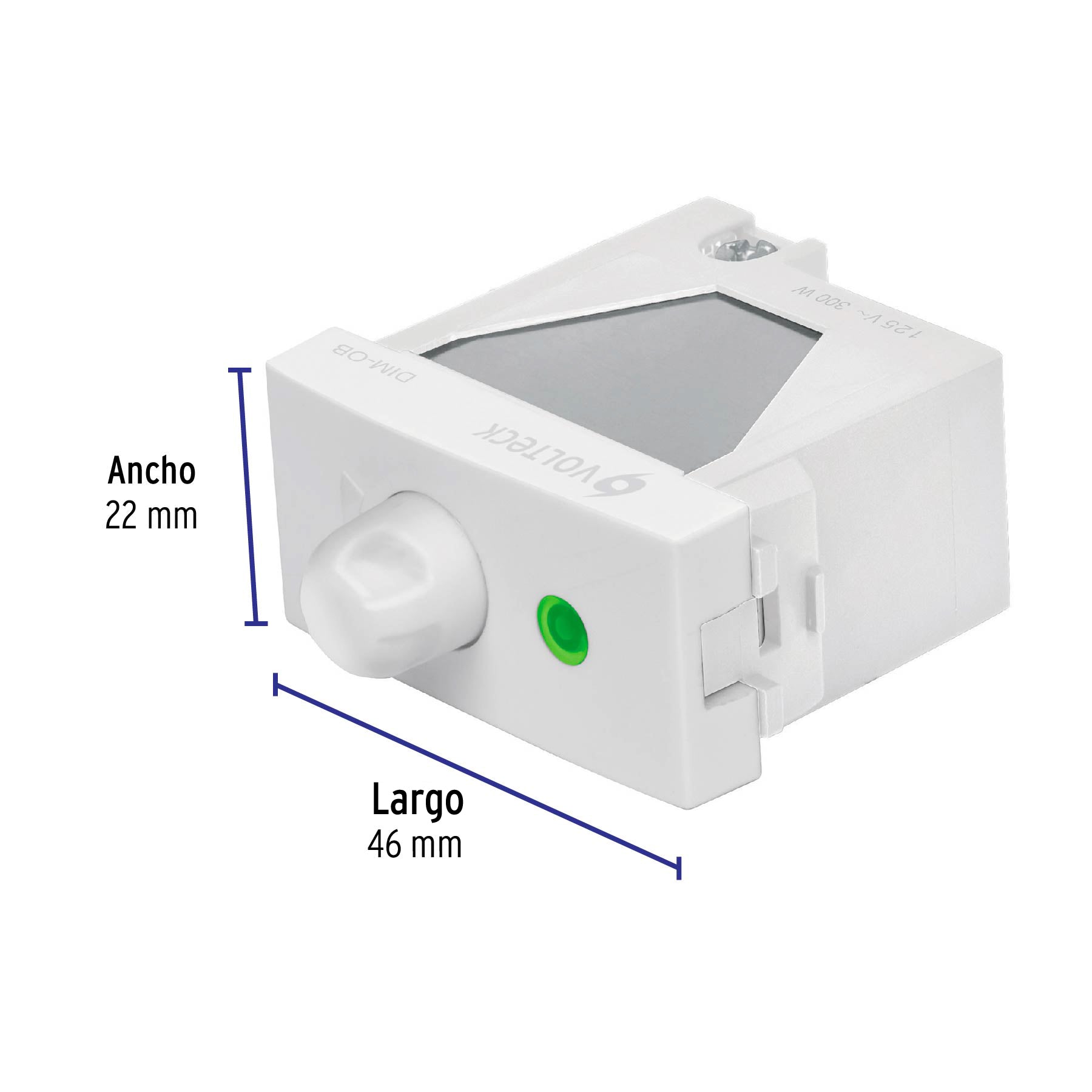 Dimmer giratorio, línea Oslo, color blanco, Volteck | DIM-OB | 48330