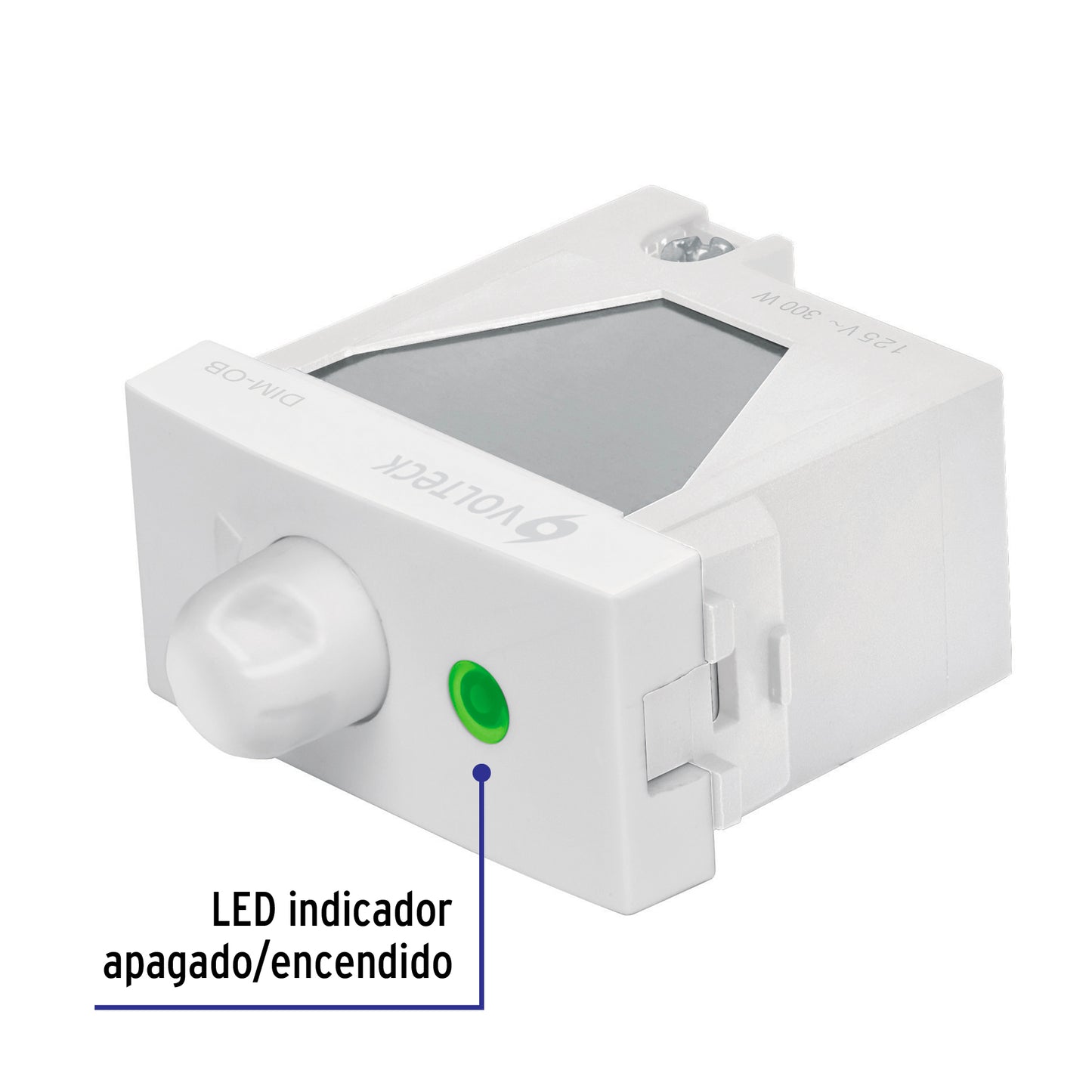 Dimmer giratorio, línea Oslo, color blanco, Volteck | DIM-OB | 48330