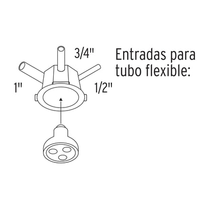 Bote integral de 10 cm, aro interno de 8 cm, Volteck | BOIN-1008 | 48374