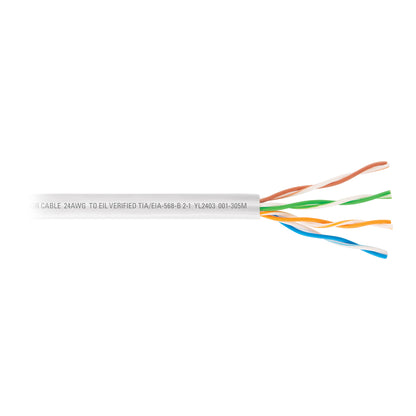 Metro de cable UTP CAT5E, Bobina de 100m, blanco, VOLTECK | CBR-51B | 48389