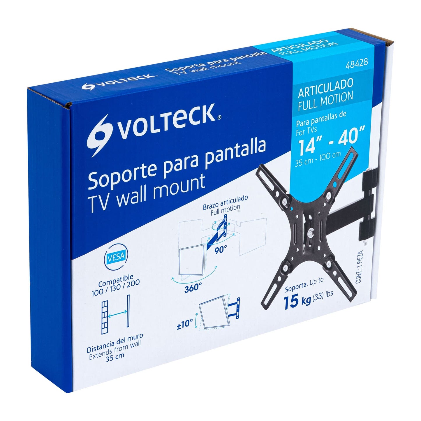 Soporte para pantallas 14' a 40' mov. angular y articulado | TVSM-40 | 48428