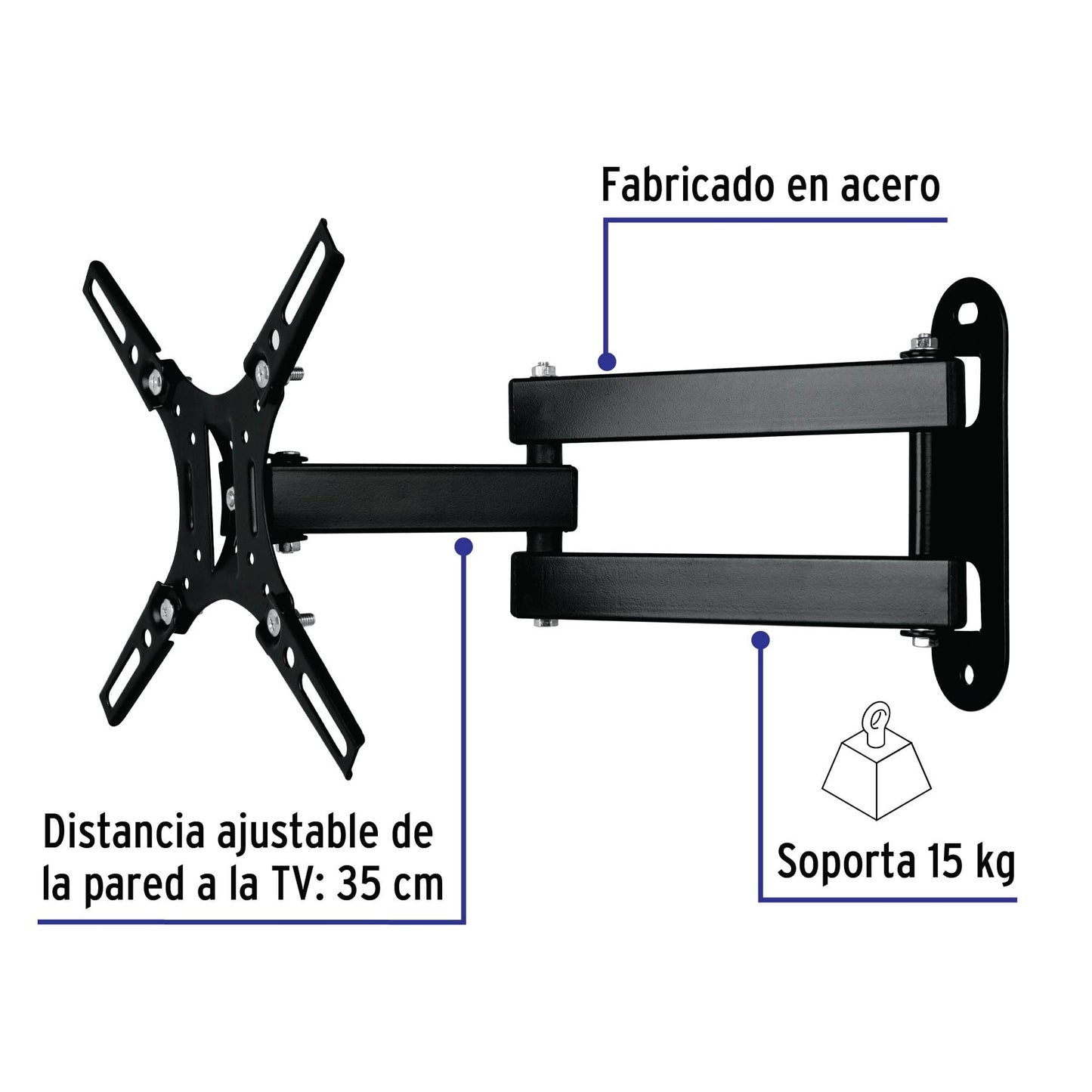 Soporte para pantallas 14' a 40' mov. angular y articulado | TVSM-40 | 48428