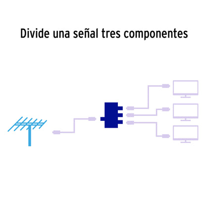 Divisor coaxial de 1 entrada y 3 salidas, Volteck | DICO-13 | 48476