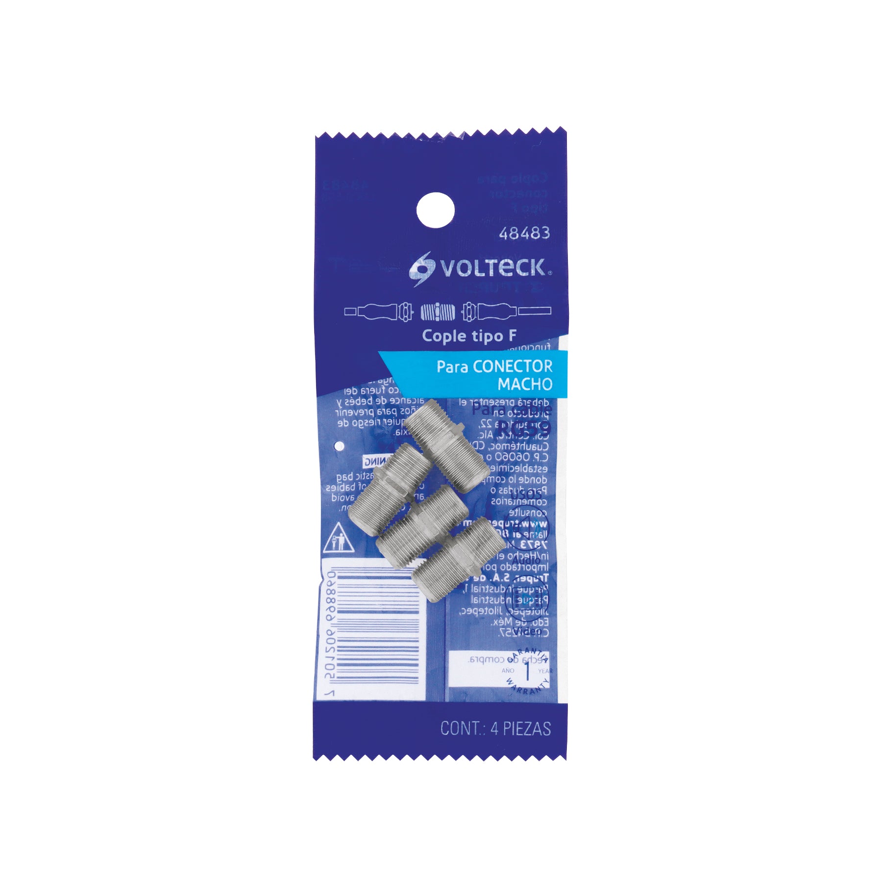 Bolsa con 4 conectores coaxiales RG 59 para conector macho | COCO-59B | 48483