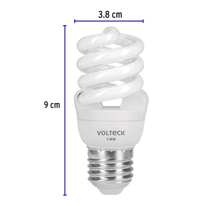 Pack de 4 lámparas espiral mini T2 9 W luz de día, en caja | F-9EMX4 | 48508