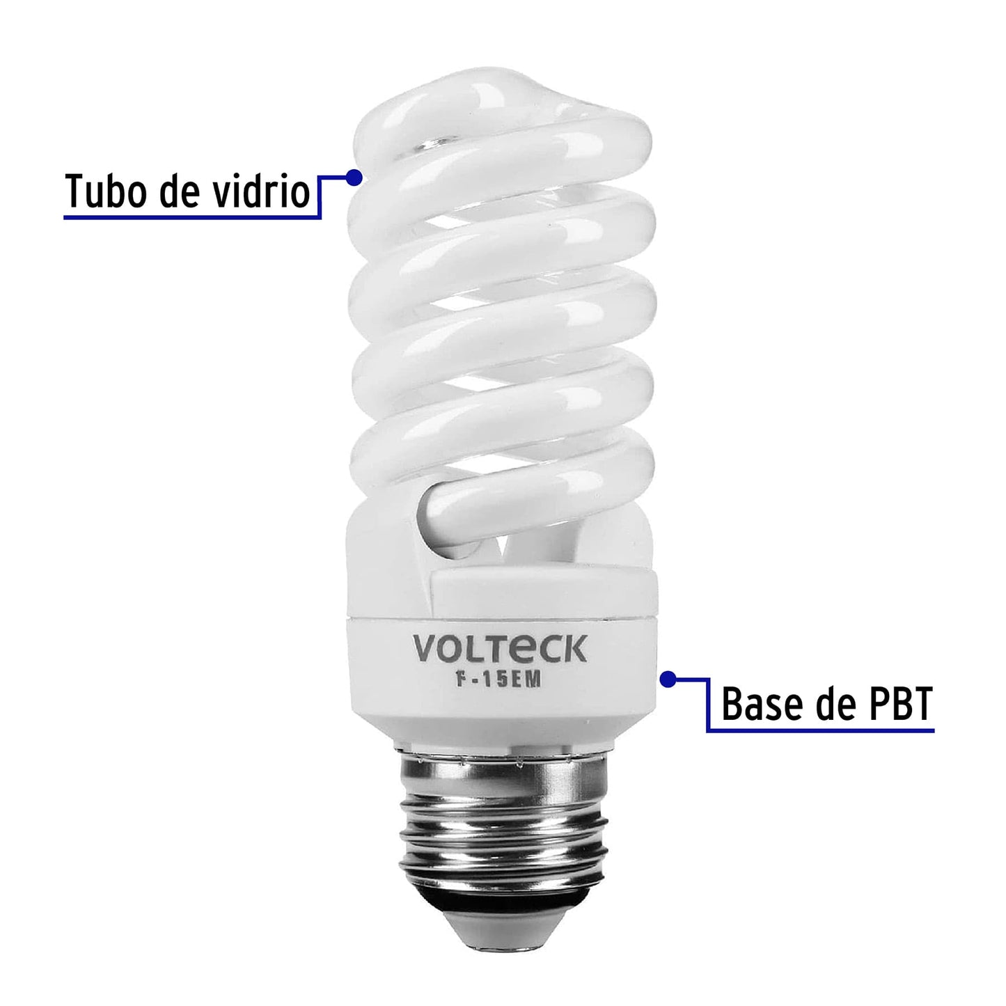 Pack de 4 lámparas espiral mini T2 15 W luz de día, en caja | F-15EMX4 | 48509