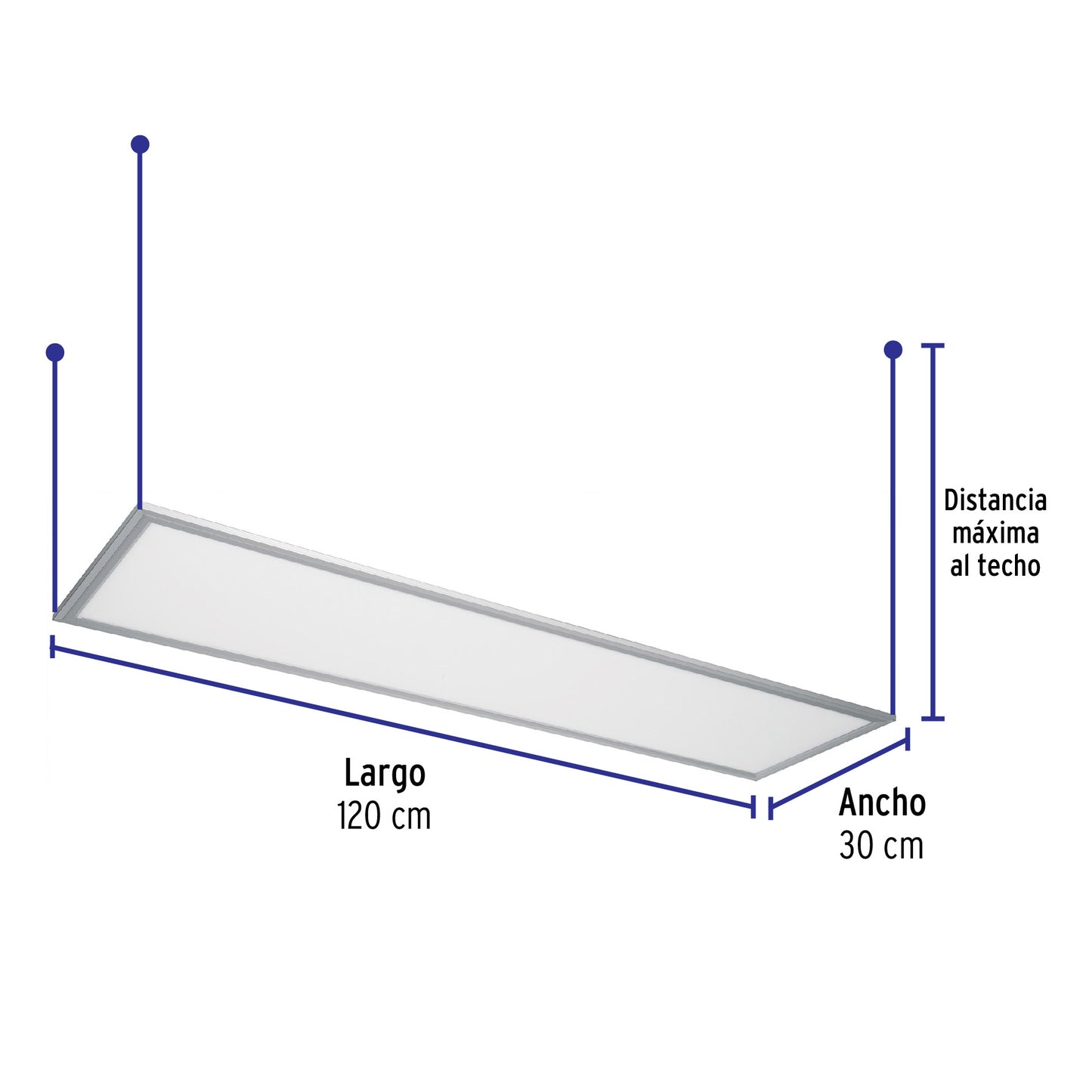 Panel delgado colgante de LED 45 W 30 x 120 cm luz de día | COL-401L | 48550